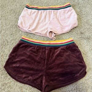 ❤️Wild Fable Velvet Shorts with Striped Waistband. Two pairs!